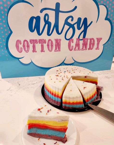 Cotton Candy Cake, Rainbow Birthday Cake, Unicorn theme party, Floss Candy Cake, vegan gluten dairy free, unique edessert, viral cake