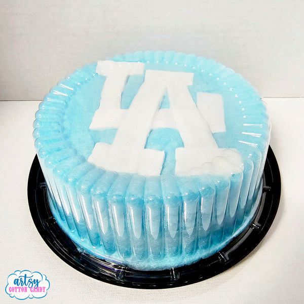 LA Dodgers Cotton Candy Cake 7.5 inches round Rainbow Birthday Cake, Unicorn theme party, Floss Candy Cake, vegan gluten dairy free, unique dessert,