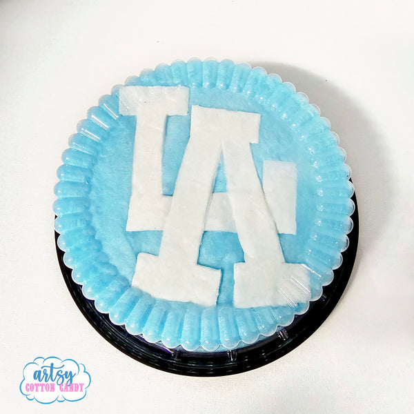 LA Dodgers Cotton Candy Cake 7.5 inches round Rainbow Birthday Cake, Unicorn theme party, Floss Candy Cake, vegan gluten dairy free, unique dessert,