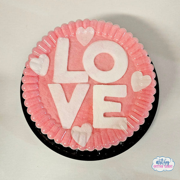 Love Valentine's Day 7.5 inches Cotton Candy Cake, Rainbow Birthday Cake, Unicorn theme party, Floss Candy Cake