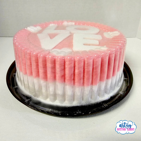 Love Valentine's Day 7.5 inches Cotton Candy Cake, Rainbow Birthday Cake, Unicorn theme party, Floss Candy Cake