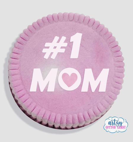 Number 1 Mom Cotton Candy Cake