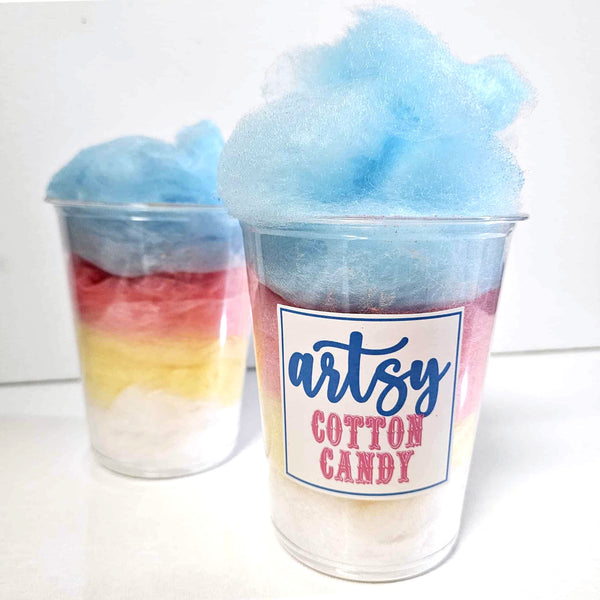 Rainbow 4 color Cotton Candy Tub, Rainbow Birthday tubs, Unicorn theme party, Floss Candy, vegan gluten dairy free, unique dessert