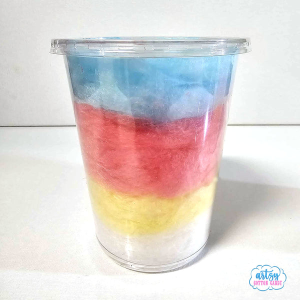 Rainbow 4 color Cotton Candy Tub, Rainbow Birthday tubs, Unicorn theme party, Floss Candy, vegan gluten dairy free, unique dessert